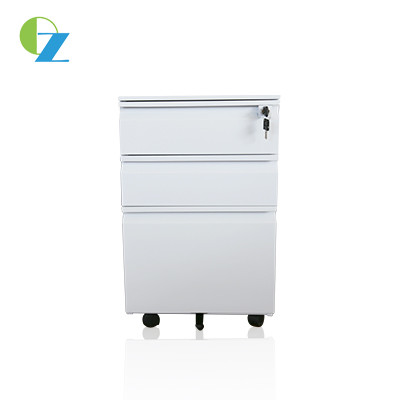 Quality H620mm Steel 3 Drawer Mobile File Cabinet Adjustable Hanging Divider Bar In Bottom wholesale
