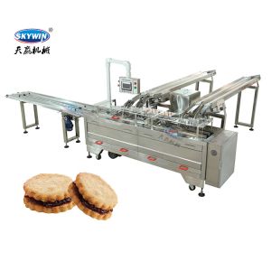 Two Lanes 1 Color Chocolate Sandwich Biscuit Machine 600-1200 Sandwiches/Min