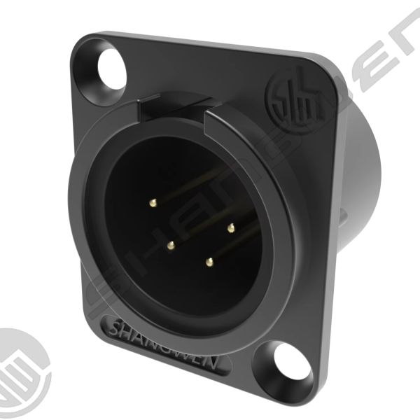 New IP40 Indoor Audio Video Cable Connector XLR 4 Pin Female Socket with Solder