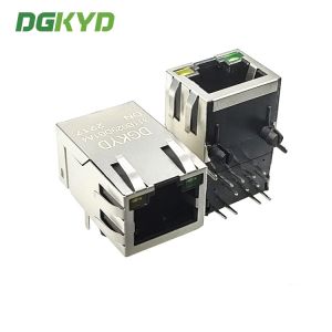 China DGKYD311B029DB1A4DN PCB Mount Integrated Magnetics RJ45 Jack Module Tab Up Cat5 Ethernet Socket OEM on sale