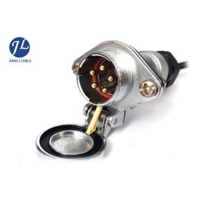 Customized 5 Pin Coiled Trailer Cable For Monitoring System With Metal Plug