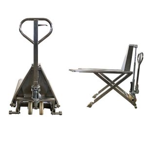 Manual Portable Scissor Pallet Truck Single Piston Stainless Pallet Truck