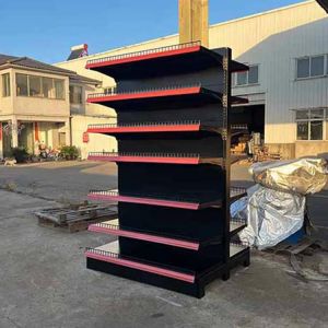 Factory Custom Size Color white gondola rack supermarket gondola shelving