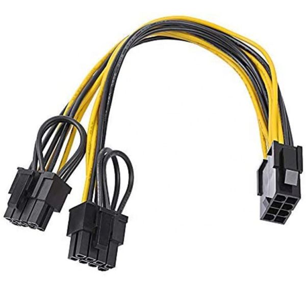 Quality PCI-E 8p female to Dual 8p (6+2P)male Power Adapter Cable Graphics card power cord tesla 8p female to 2x 8p power cables wholesale
