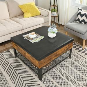 China Ottoman Coffee Table For Sale, Storage Coffee Table, Rustic Brown Coffee Table, ULCT77BX on sale