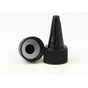 Black Color Plastic Cosmetic Lids , Plastic Bottle Tops High Practicality