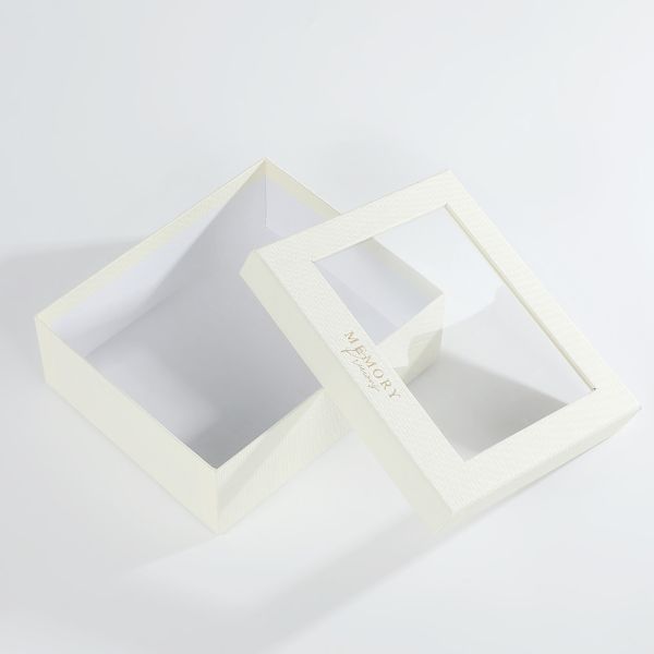 Luxury Wedding Favor Box with Clear Window Sky Earth Lid