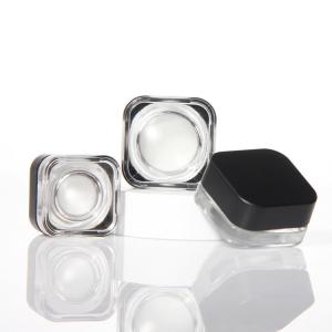 China Small Transparent Glass Cream Jars Acacia Lid 5ml 7ml on sale