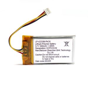 Rechargeable Small Lipo Battery 422339 3.7V 350mAh Lithium Polymer Battery Pack