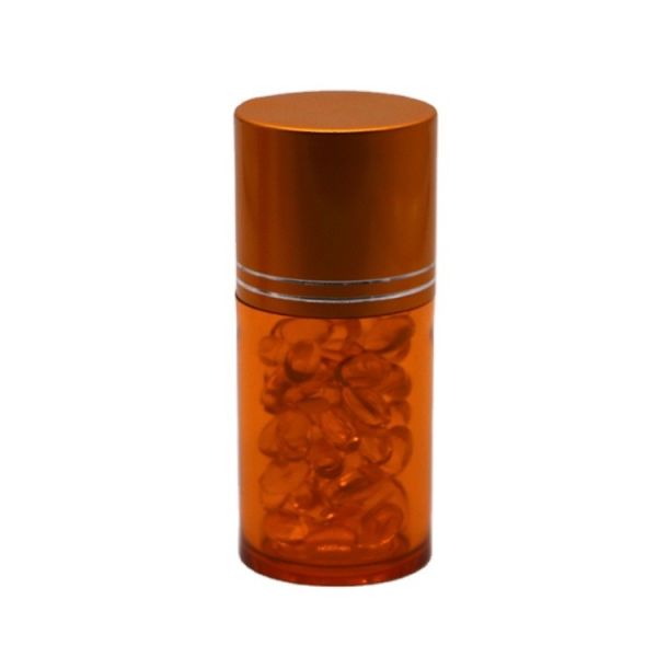 Quality Refillable 60ml PET Pill Capsule Fish Oil Bottle with Gold Silver Aluminum Screw Cap wholesale
