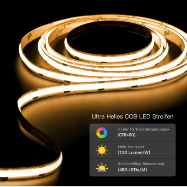 Quality Dual Tunable IP65 COB LED Strip 10W 12V 24V 2700K-6500K RGBW wholesale