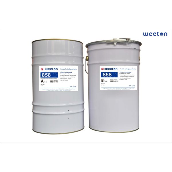 Quality 858A 858B Two-Component Solventless Adhesive Flexible Packaging Adhesive Saving Time & Cost Used In The Lamination Of Plastic/Plastic, Plastic/Aluminum, Aluminized Film And Other Material Structures wholesale