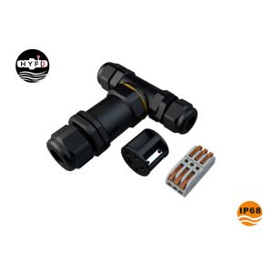 T Shape 3 Way IP68 Waterproof Screw Connector
