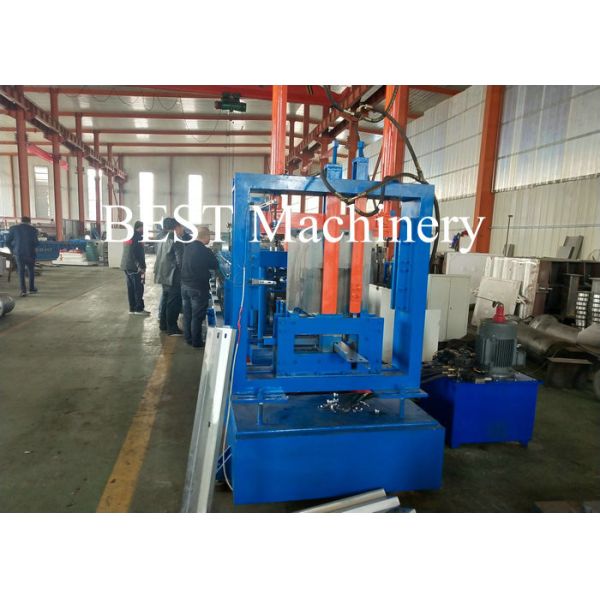Automatic Z Section / Purlin Roll Forming Machine Pre Punching Gcr15 Steel