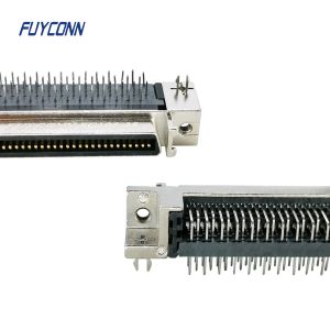 50 pin SCSI Connector 90 degree PCB Type Zinc Alloy Nickel Plated