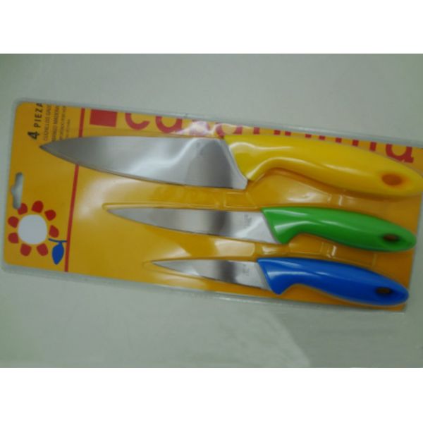 Quality Colorful PP Handle Kitchenware Knife Set Of 3pieces For Kitchen Knife wholesale