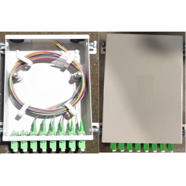 Indoor Wall Mounted Fiber Optic Distribution Box for 8F Duplex LC FTTX Networks