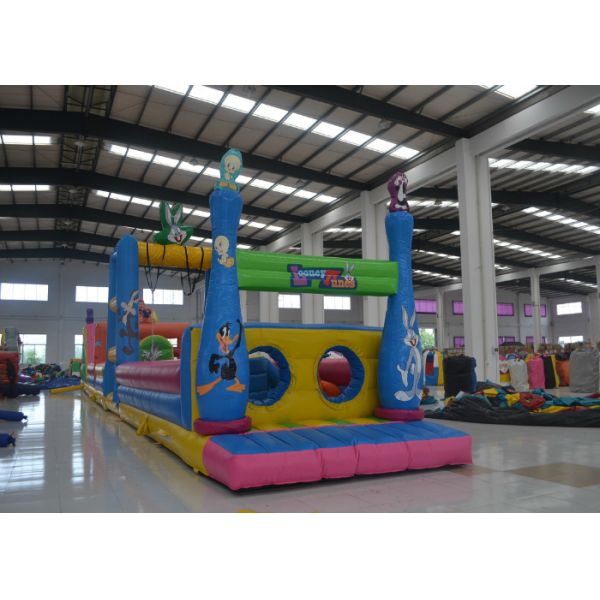 Quality Giant  4 In 1 Bugs Bunny Moonwalk Obstacle Course , Customized Inflatable Water Obstacle Course wholesale