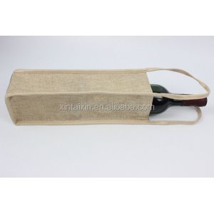 2021 Low price 1 bottle jute wine carrier bag high quality customized canvas