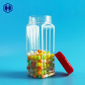 171mm Height PET Square Jar Bulk Nuts Cashews Scented Tea Dried Vegetable 560ml