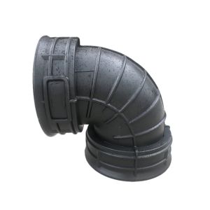 45 90 Degree HDPE Pipe Fittings 300mm Caliber Corrugated Pipe Elbow With Rubber