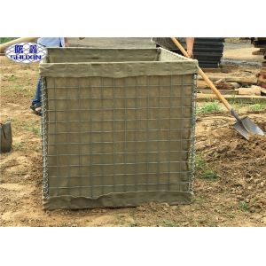 China Galvanized Defensive Bastion Wall , Welded Gabion Bastion Blast Wall on sale
