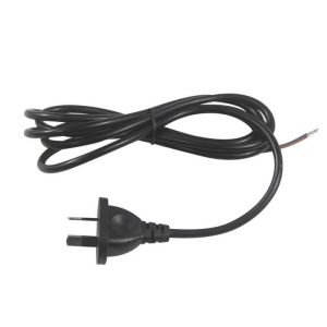 SAA Certified AU 2-Pin Plug to Stripped Tinned Power Cord H03VV-F 0.75mm2