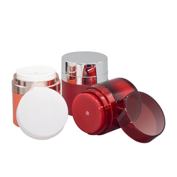 Quality Acrylic Airless Cream Jar With Pressed Pump For BB / CC / DD Cream Packaging wholesale