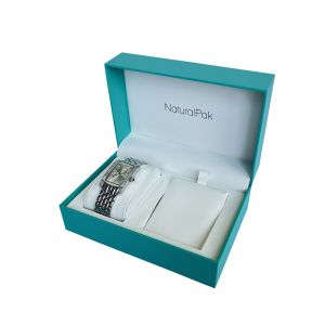 Multi Function Turquoise Wrist Watch Packaging Boxes For Couple