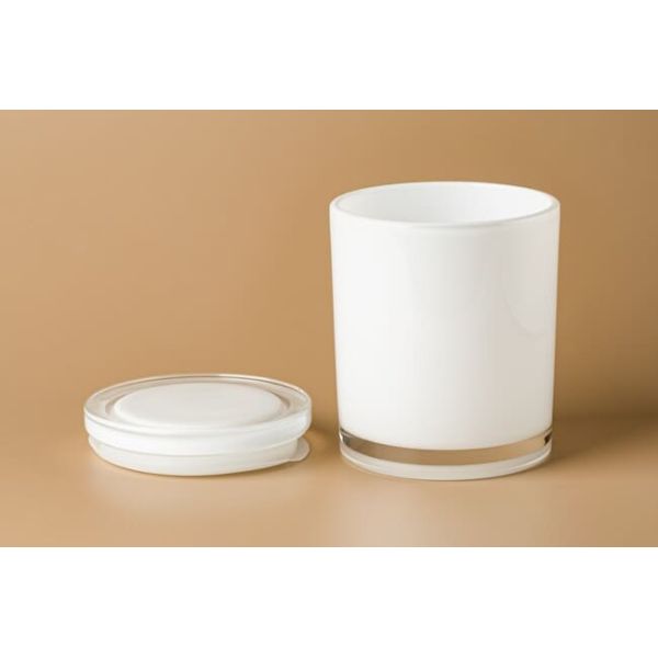 Empty 430ml Glass Cylinder Candle Holders 15 Oz Candle Jars With Lids