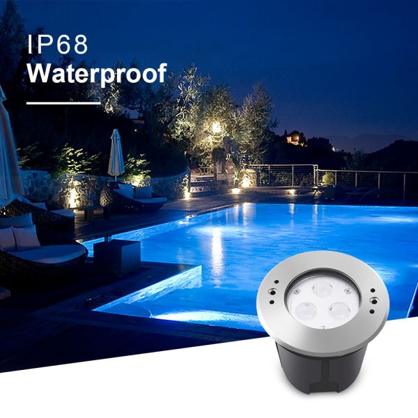 3W Waterproof IP68 LED Swimming Pool Under Water Light 316 SS RGB DMX512 Pond