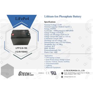 Cheap 12.8V 150Ah Safety Deep Cycle Lithium-Ion Battery For Solar Storage for sale