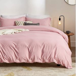 Polyester Filling Washable Bedding Set with Solid Pattern Type and Zipper