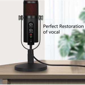 20Hz-20KHz Handheld Condenser Microphone With Sound Card 85dB SNR