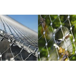 AISI SS316 Ferrule Diamond Stainless Steel Wire Rope Mesh Netting For Balustrade