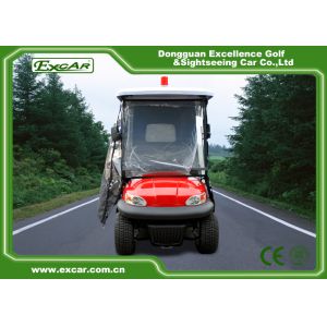 Red 2 Passenger 48V Electric Ambulance Car For Emergency Closed Type