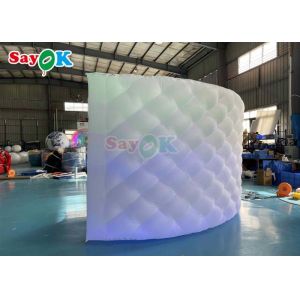 White LED Lights Inflatable Photo Booth Curved Wall For Inflatable Exhibition