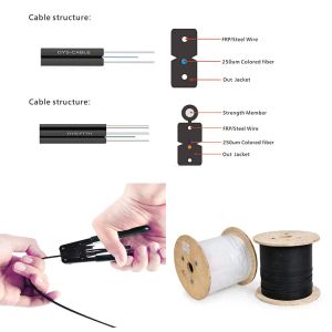 SC PC APC Pigtail Fiber Optical Drop Cable GJYXFCH Type FRP Strength
