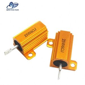 25W 6 Ohm Golden Aluminum Wire Wound Power Encased Resistor 25 Watt