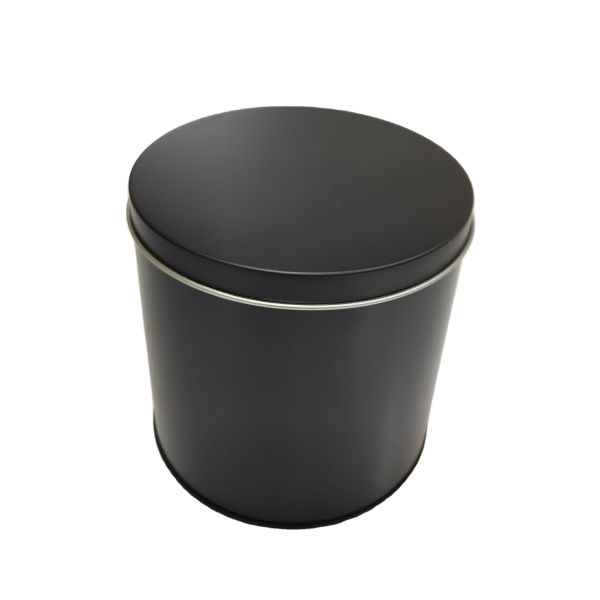 Matt Black Round Tin Containers For 1kg Hookah Shisha Flavors Tobacco Packing