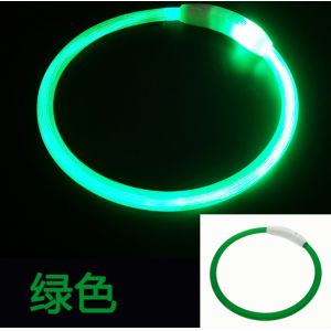 Custom Nylon Waterproof Dog Training Collar Reflective LED Luminous Charging Pet