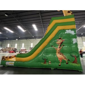Plato Commercial Giraffe Double Inflatable Water Slides Cartoon Theme