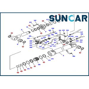 China 707-99-56630 Komatsu Boom Adjust Cylinder Service Kit PC180LC-7-E0 Excavator Inner Seal Kit on sale