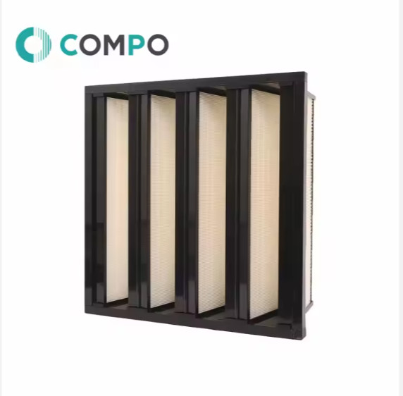 Quality Cleanroom Solutions Box V Bank Filter 24x24x12 For Gas Turbine Air Inlet Filter wholesale