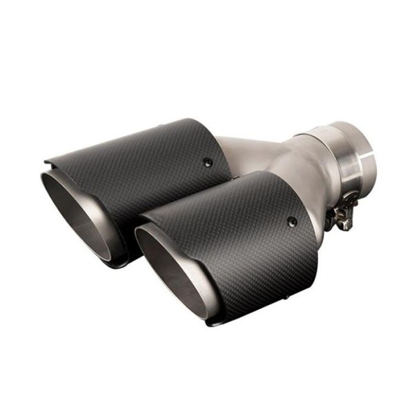 Quality Anti UV 60mm Inlet 76mm Outlet Dual Muffler Tips wholesale