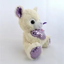 Skin-Friendly Lovely Stuffed Alpaca Toy Holding Heart Custom Plush Sheep Animal