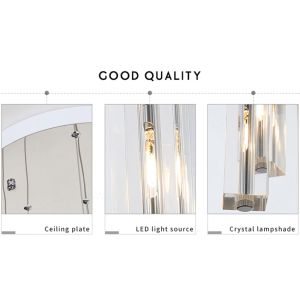 LED Pendant Light Staircase Crystal Chandelier Hanging Lamp Spirl hanging