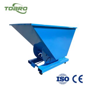 Outdoor Forklift Self Dumping Hopper Bin Steel Tipping Bin Customized Size Color