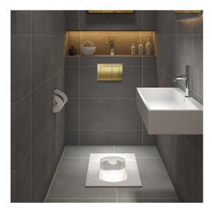Bathroom Gold Color Smart Toilet with Upper Cistern and Customizable Colored