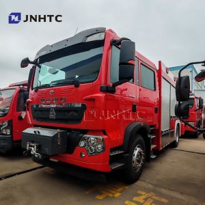 China Howo TX Fire Fighting Truck 5000L Water Foam Tanker 4X4 With Crane Truck on sale